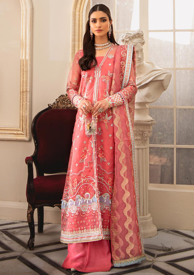 Party Wear Pink Pakistani Dress in Gown Style