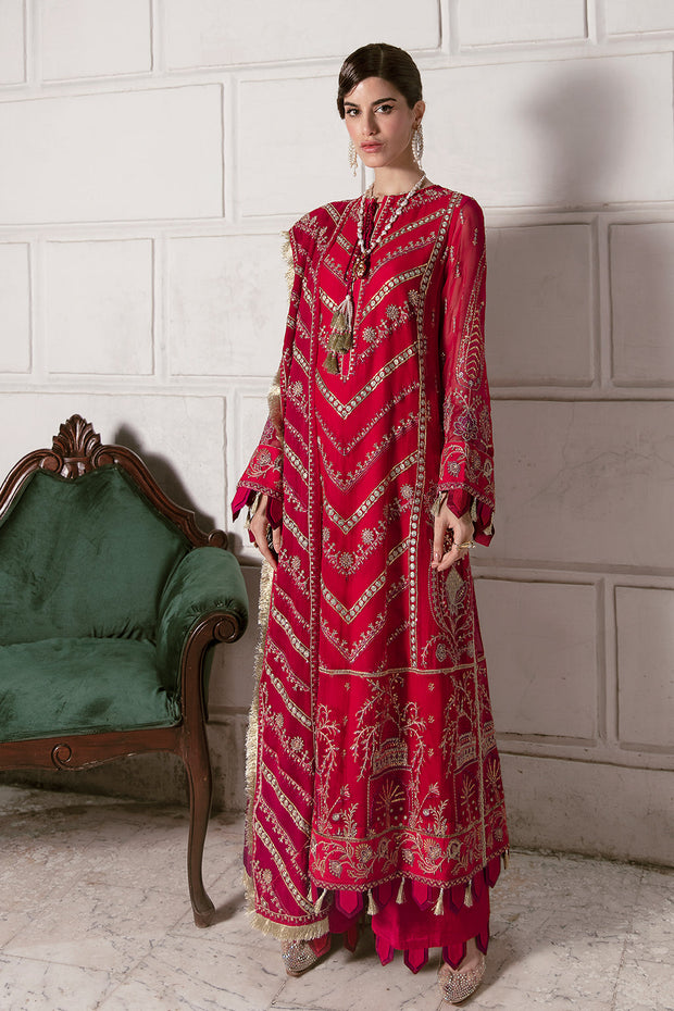 Party Wear Red Salwar Kameez with Embroidery