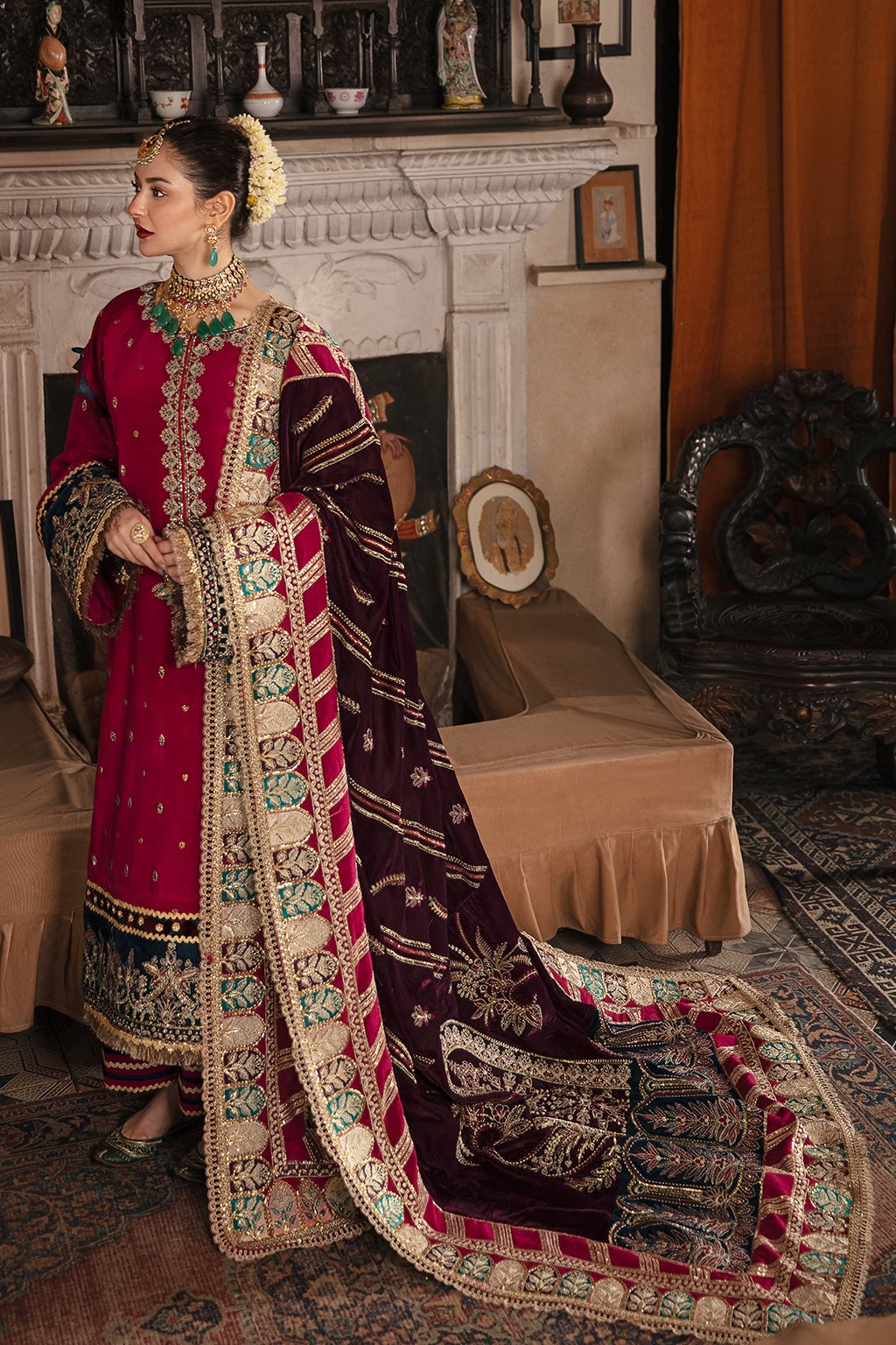 Party Wear Salwar Kameez with a Velvet Shawl 2022