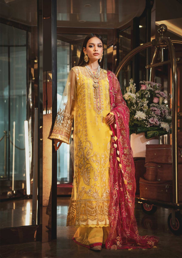 Party Wear Yellow Pakistani Dress by Designer