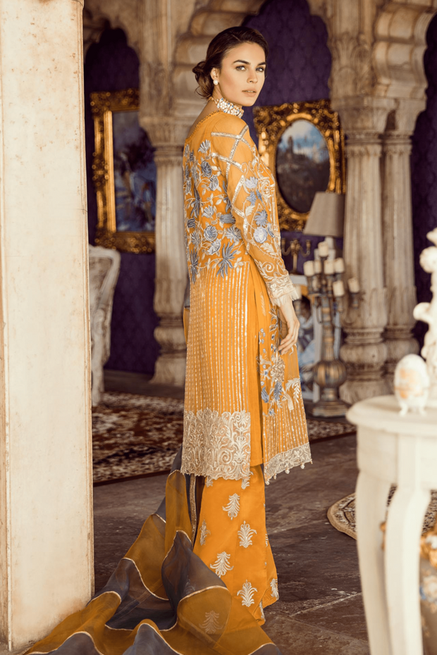 Party dress Pakistani in mustard color