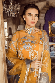 Party dress Pakistani in mustard color