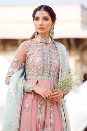 Latest designer embroidered party net outfit in lavish pink color # P2436