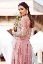 Latest designer embroidered party net outfit in lavish pink color # P2436