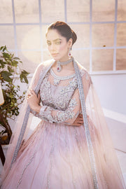 Pastel Pink Hand Embellished Pishwas with Dupatta Pakistani Bridal Dress 2023