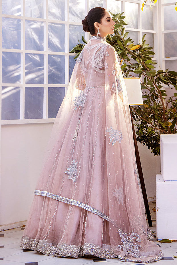 Pastel Pink Hand Embellished Pishwas with Dupatta Pakistani Bridal Dress