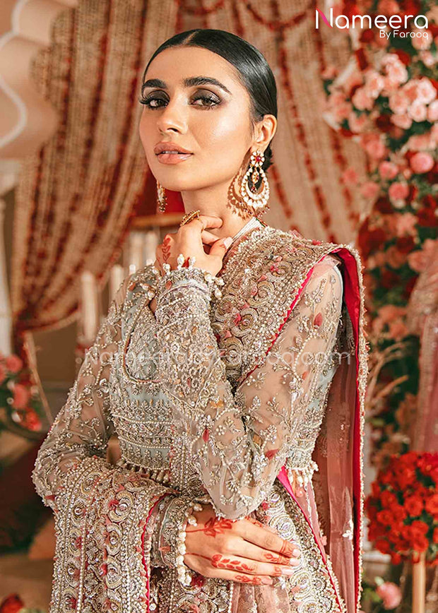 Peach Bridal Dress Pakistani