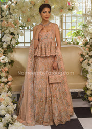 Peach Bridal Dress Pakistani