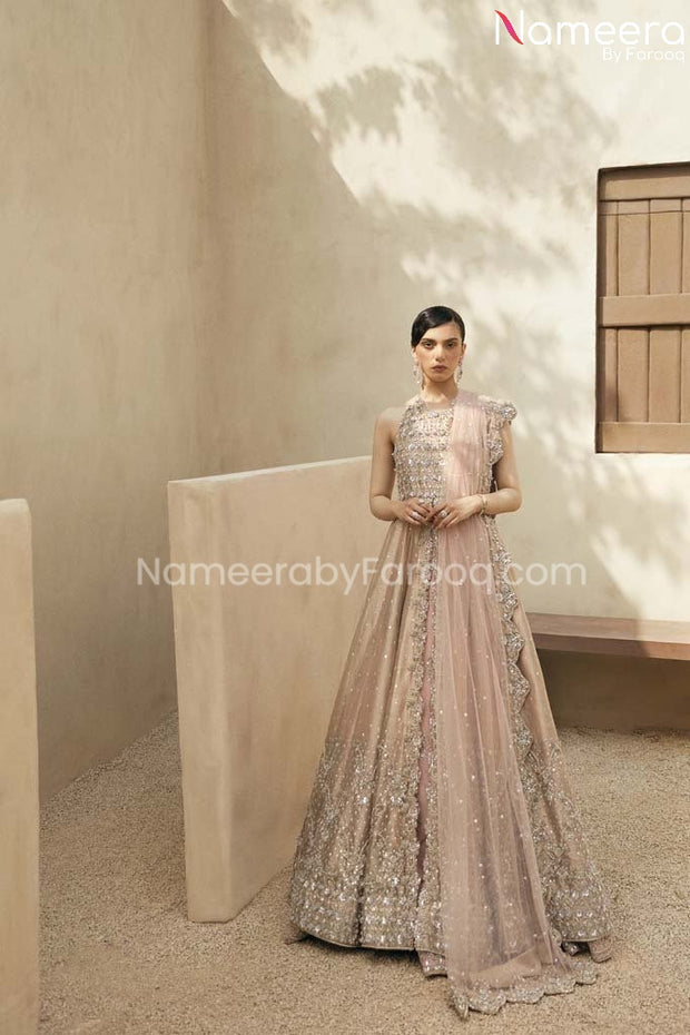 Peach Bridal Dress Pakistani