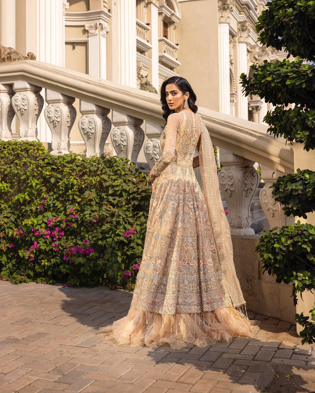 Peach Pakistani Bridal Dress & Lehenga - Luxury Wedding Attire
