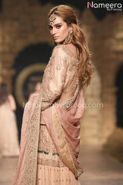 Peach Colour Dress Pakistani