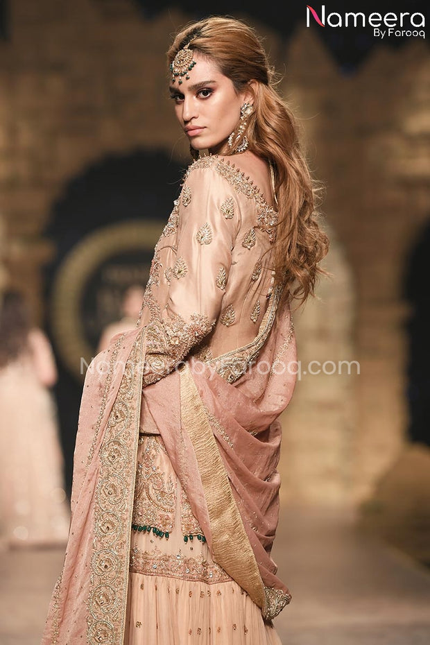 Peach Colour Dress Pakistani