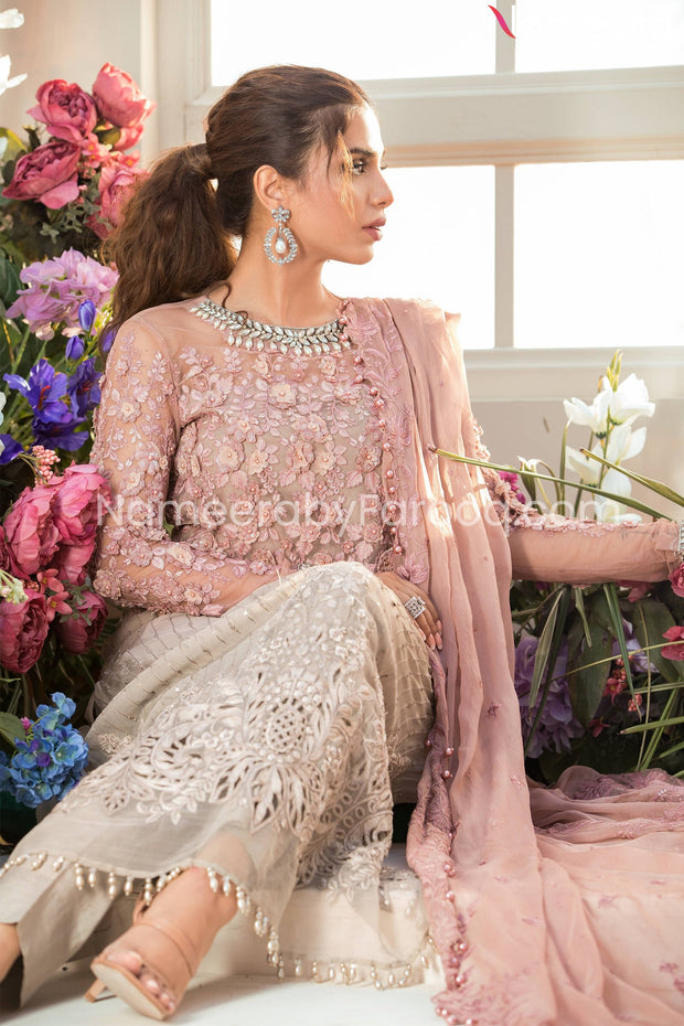 Peach Embroidered Dress Online