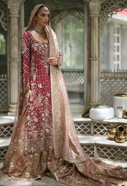Peach Lehenga with Long Shirt for Indian Bridal Wear