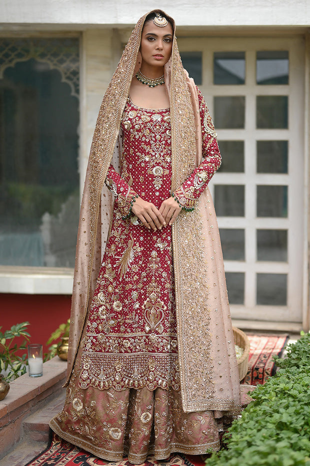 Peach Lehenga with Long Shirt for Indian Bridal Wear