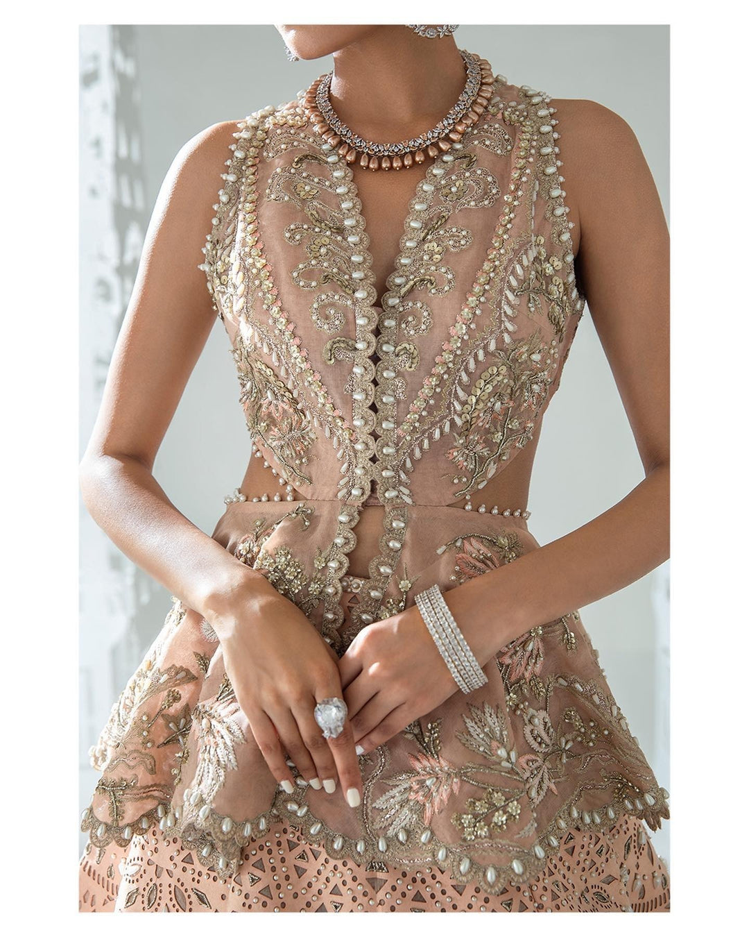 Peach Mermaid Lehenga