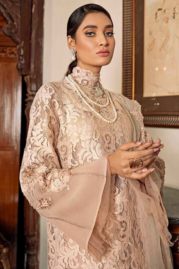 Peach Pakistani Party Dress Design Capri Kamee 2022