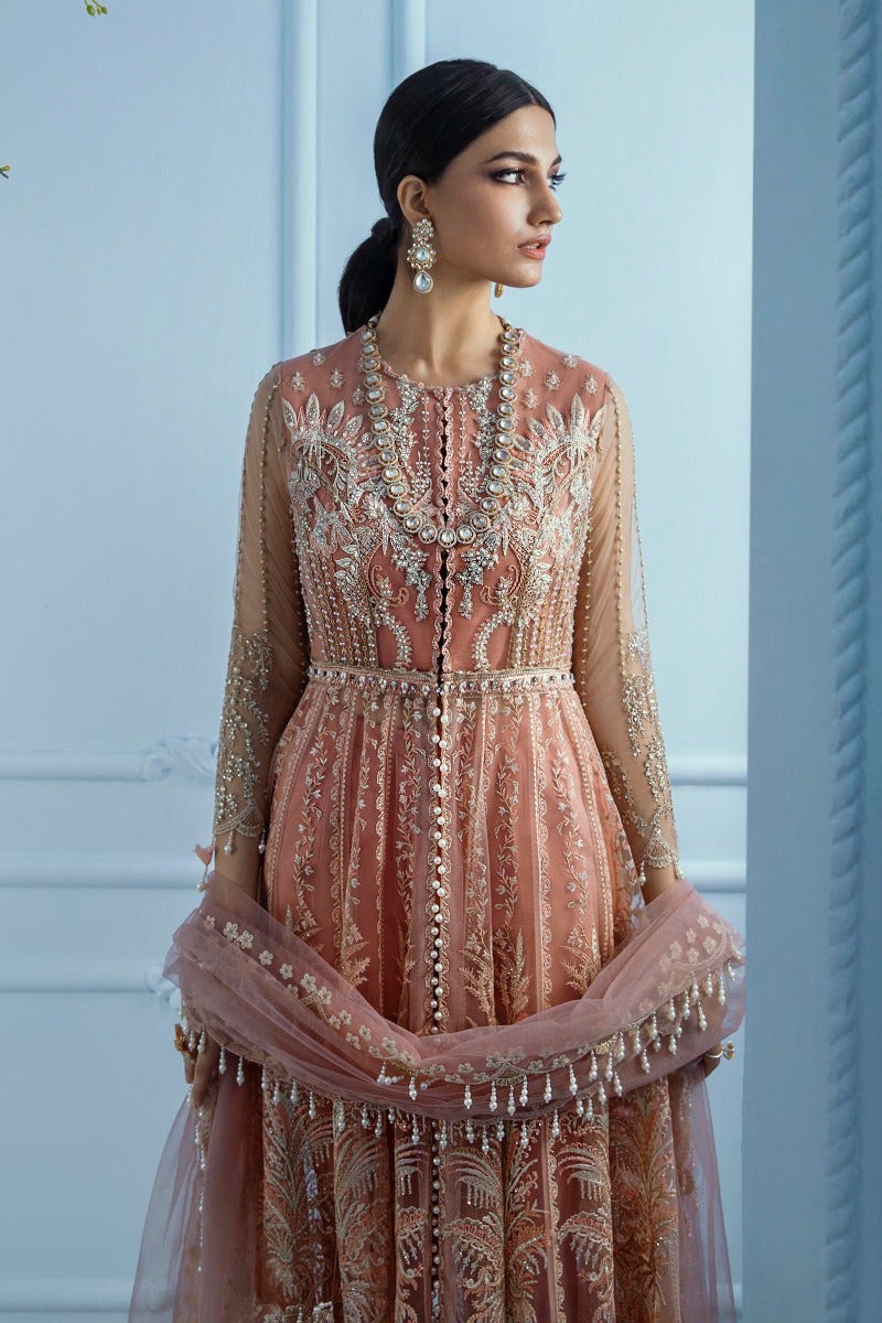 Peach Pakistani Pishwas