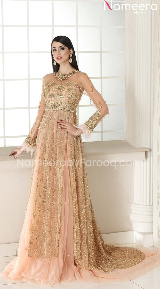 Peach Pakistani Wedding Dress