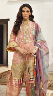 Peach Pink Salwar Kameez for Pakistani Party Dress 2023