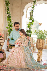 Peach Pink Sharara Shirt Bridal Pakistani Wedding 2023