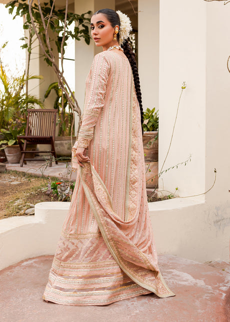 Peach Pink Shirt Capri for Pakistani Wedding Dress