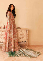 Peach Pink with Pista Floral Lehenga