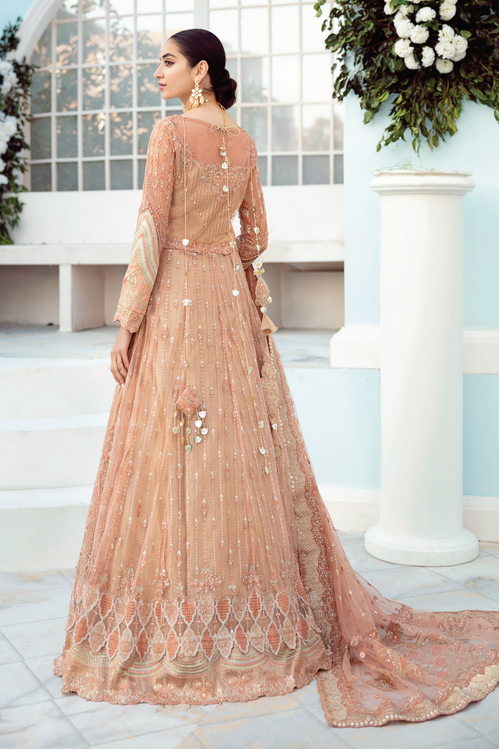 Peach Saree