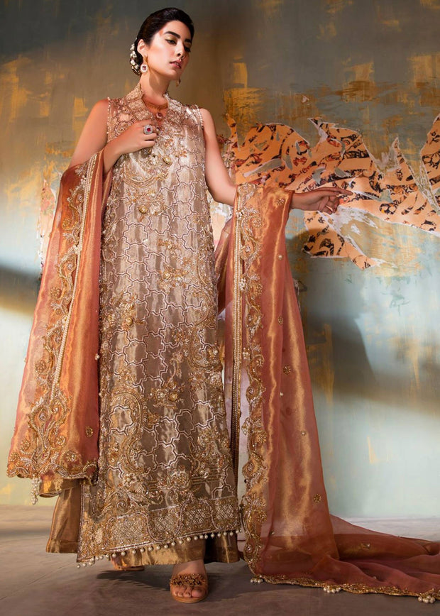 Fancy Pakistani Peach Reception Lehenga