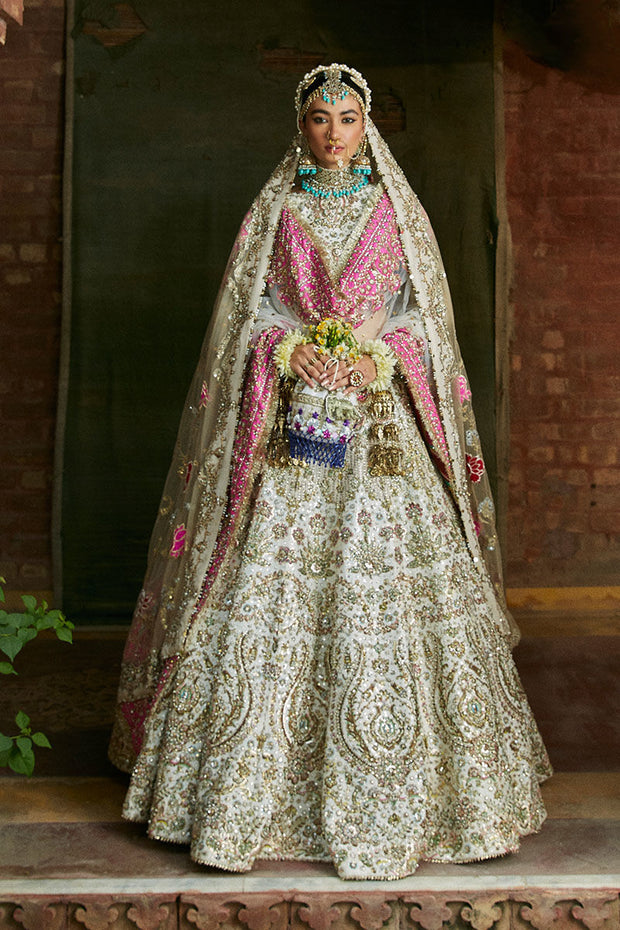 Pearl White Lehenga Choli for Pakistani Wedding Dresses