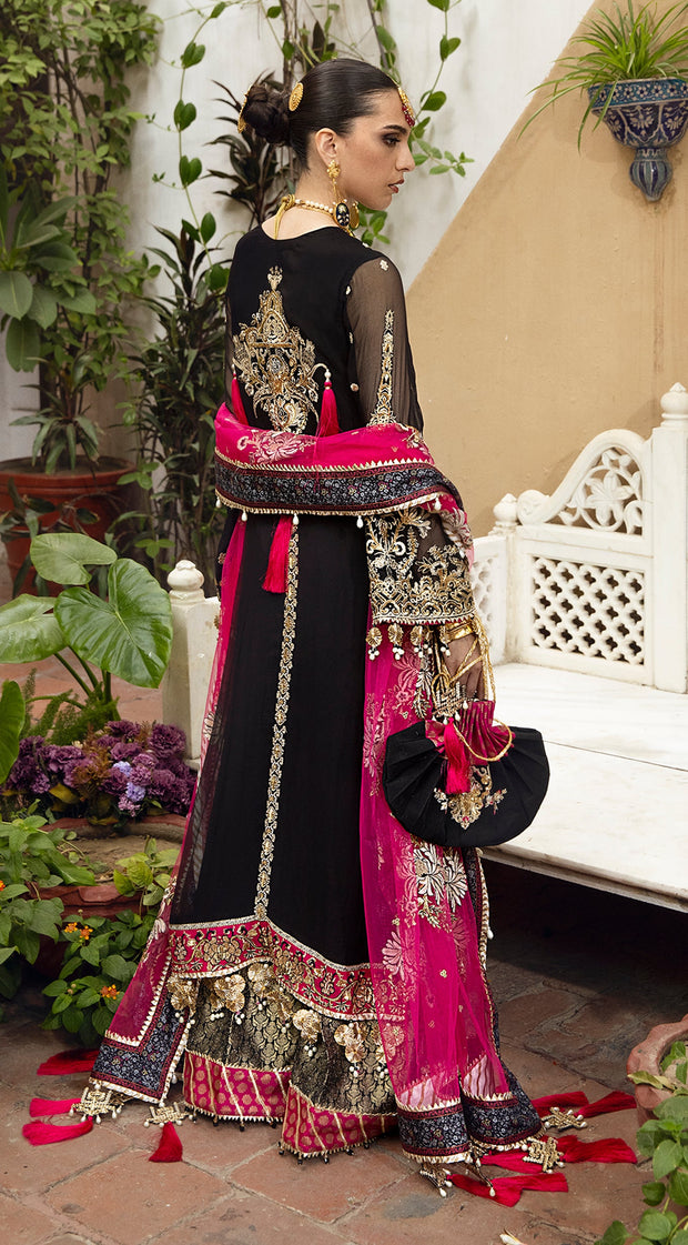 Pink Black Salwar Kameez for Pakistani Party Dresses