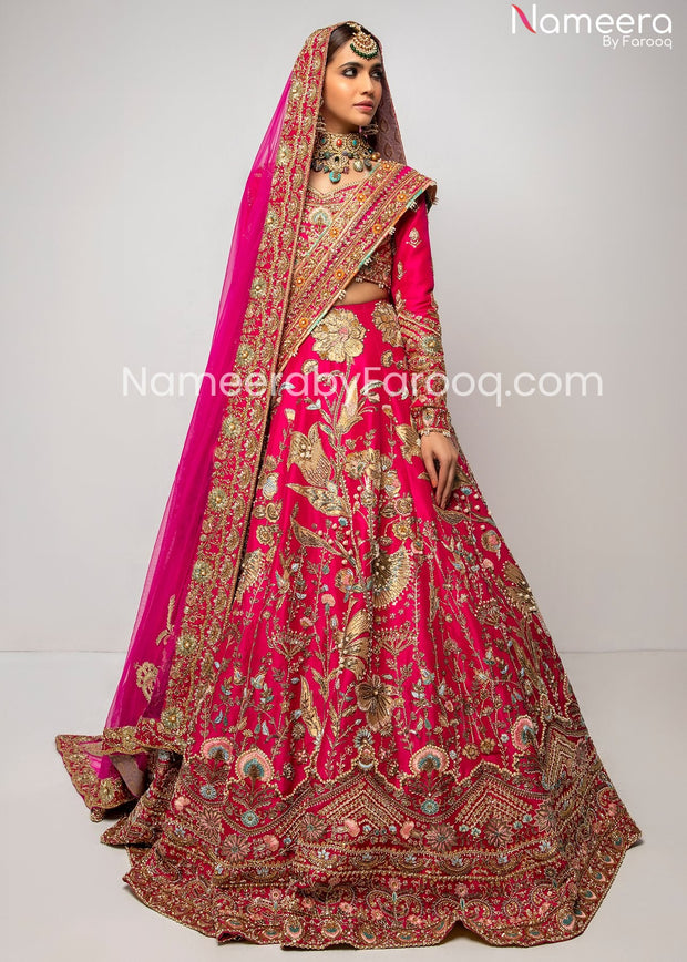 Pink Embroidered Lehenga