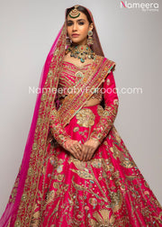 Designer Pink Embroidered Lehenga for Wedding