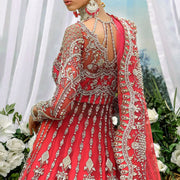 Pink Front Open Gown Lehenga Pakistani Wedding Dress