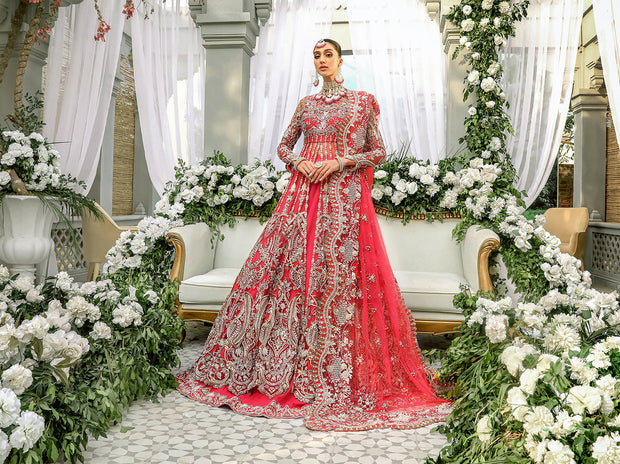 Pink Front Open Gown Lehenga Pakistani Wedding Dresses