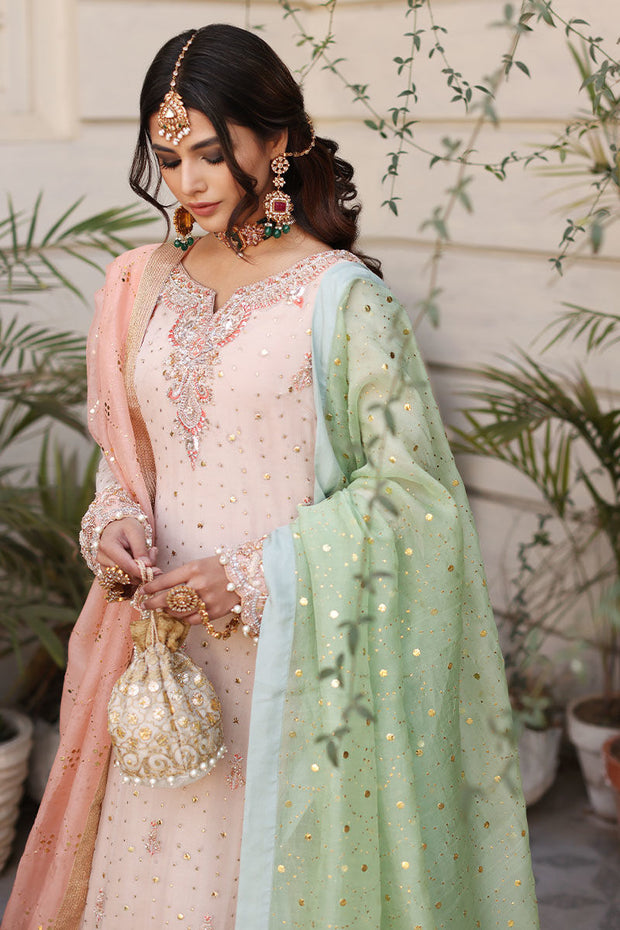 Pink Kaamdani Shirt Sharara for Pakistani Wedding Dress
