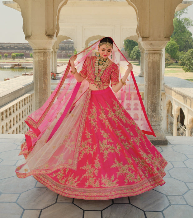 Pink Lehenga Blouse Dupatta Bridal Dress Pakistani