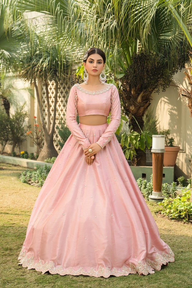 Elegant Pink Pakistani Bridal Lehenga and Choli