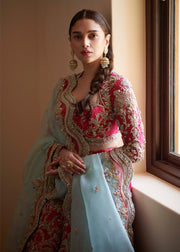 Pink Lehenga Choli and Dupatta Pakistani Bridal Dress Online