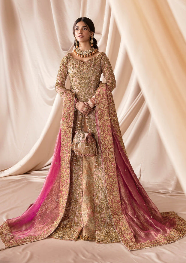 Pink Long Gown Lehenga Pakistani Wedding Dresses