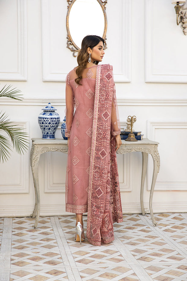 Pink Pakistani Embroidery Dress with Long Kameez Online