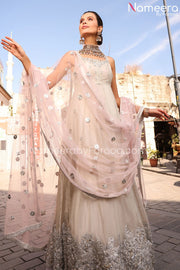 Pink Pakistani Traditional Pishwas Dress for Bride