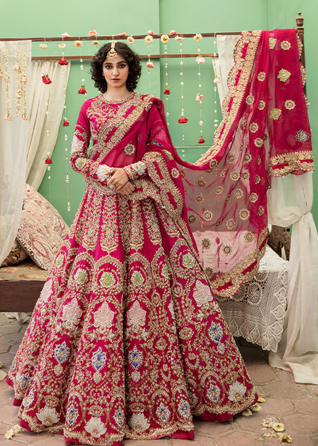 Karagiri Red Lehenga Online Order Multi-Color Sequin Striped
