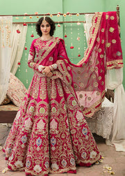Pink Raw Silk Lehenga Choli for Indian Bridal Wear