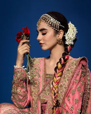 Pink Sharara Kameez and Dupatta Mehndi Dress