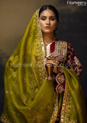 Pink Velvet Salwar Kameez 