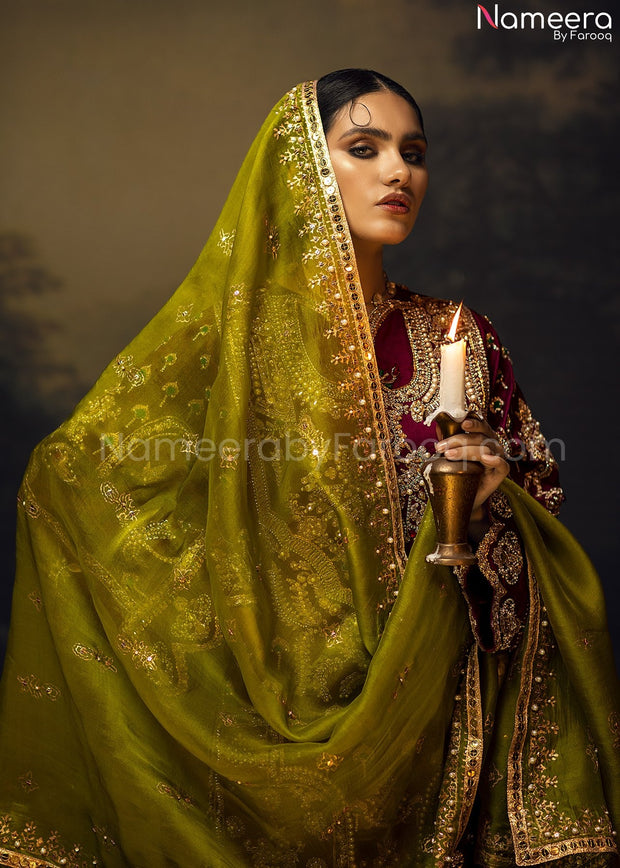 Pink Velvet Salwar Kameez 2021