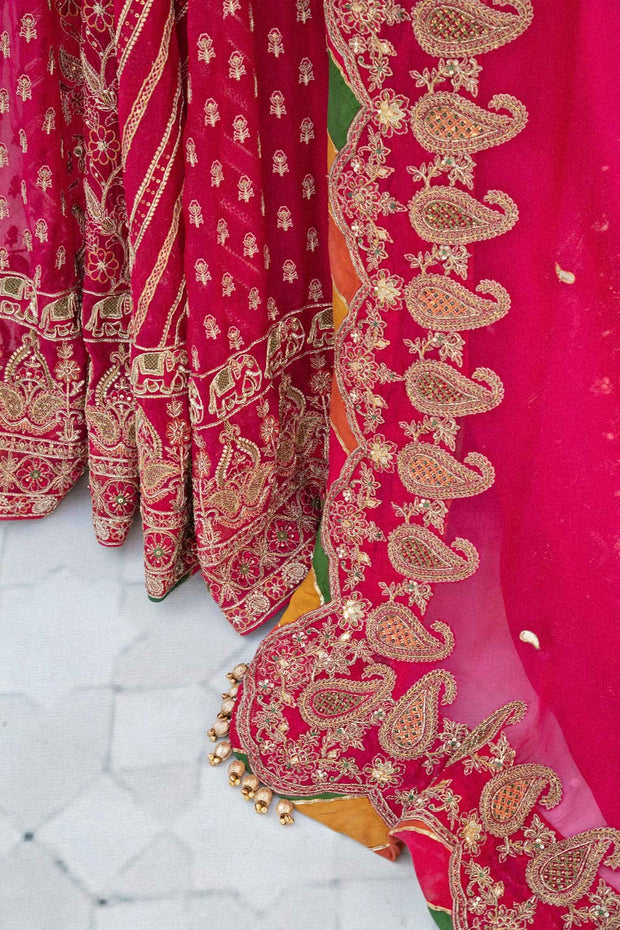 Pink and Yellow Lehenga Choli 2022