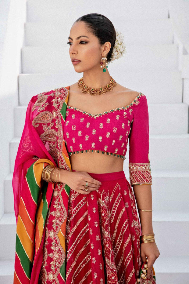 Pink and Yellow Lehenga Choli for Indian Wedding Wear 2022