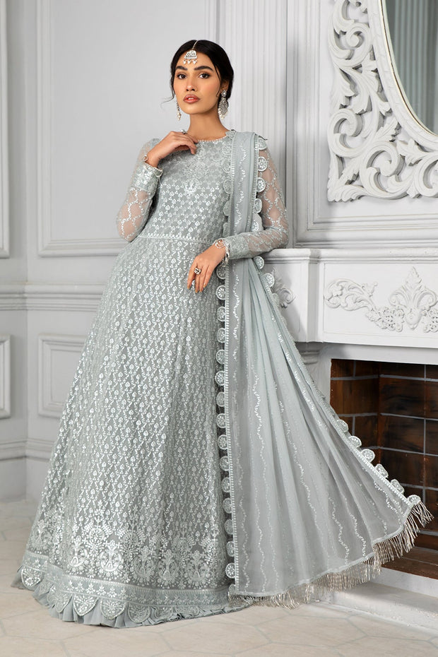 Pishwas Dress Pakistani in Light Grey Shade Online 2022 Nameera